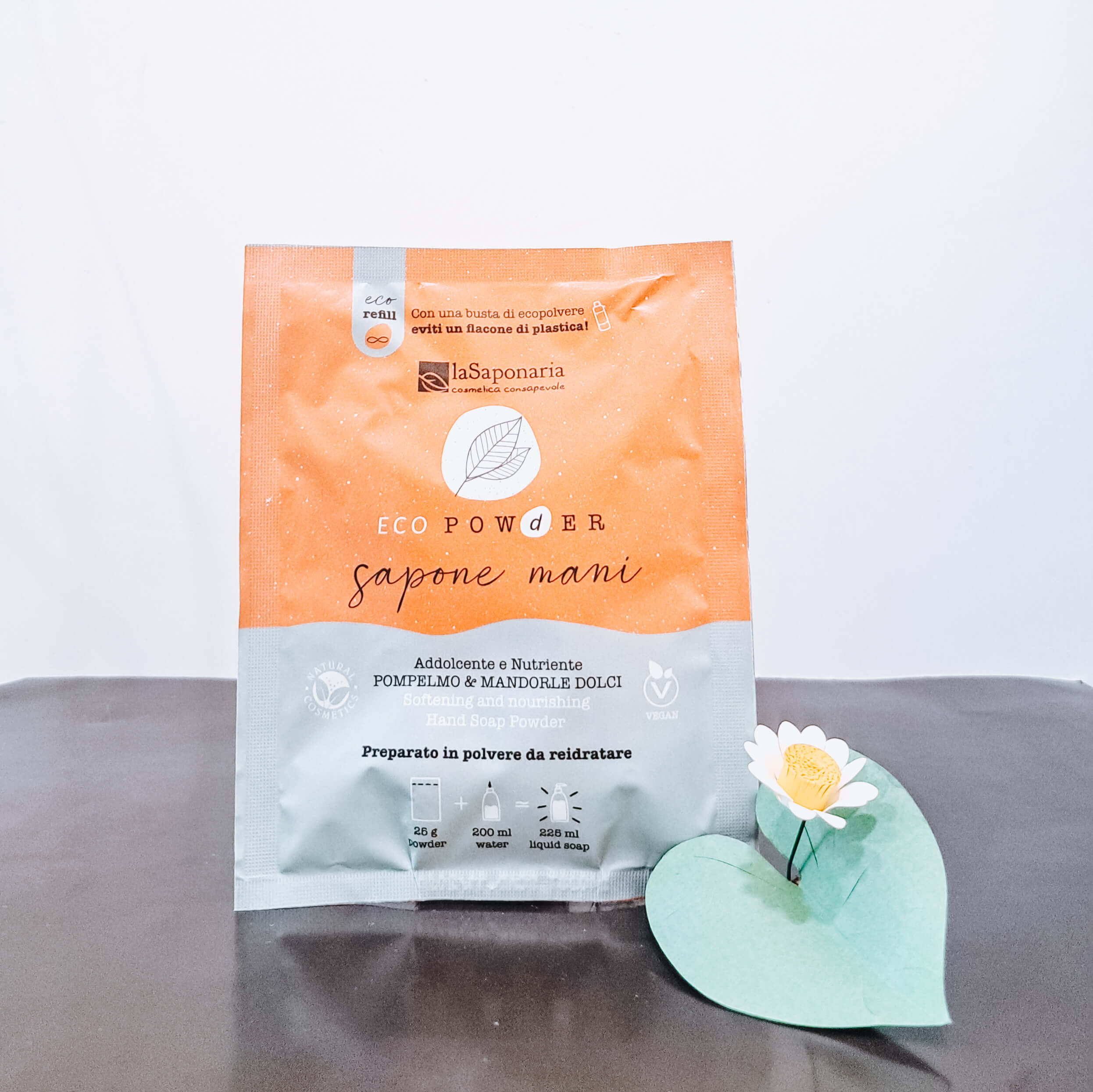 Sapone mani in polvere addolcente Pompelmo & Mandorle dolci de La Saponaria 25 gr