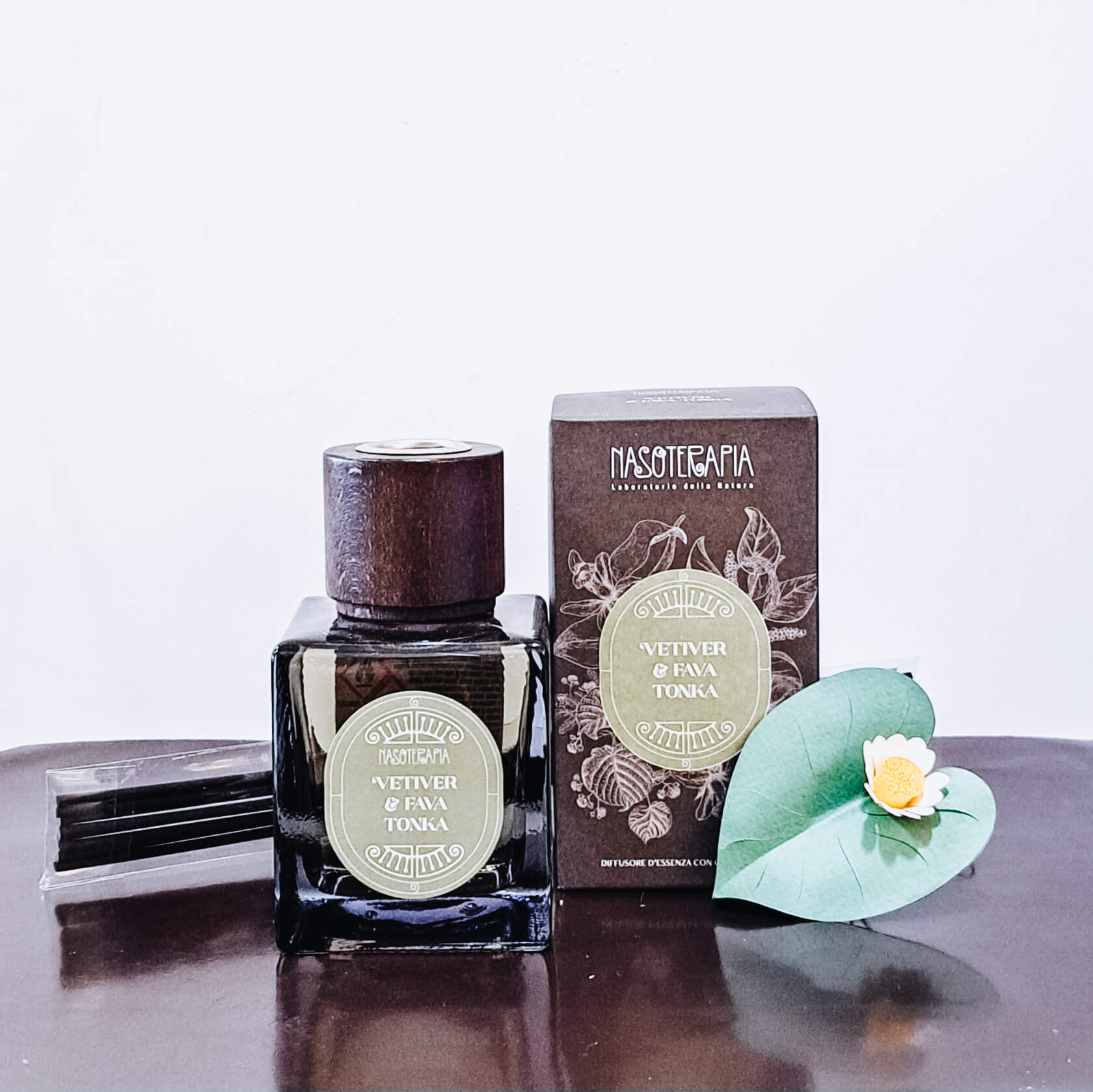 Diffusore a Bastoncini Vetiver e Fava Tonka di Nasoterapia 200 ml e 500 ml - immagine 2