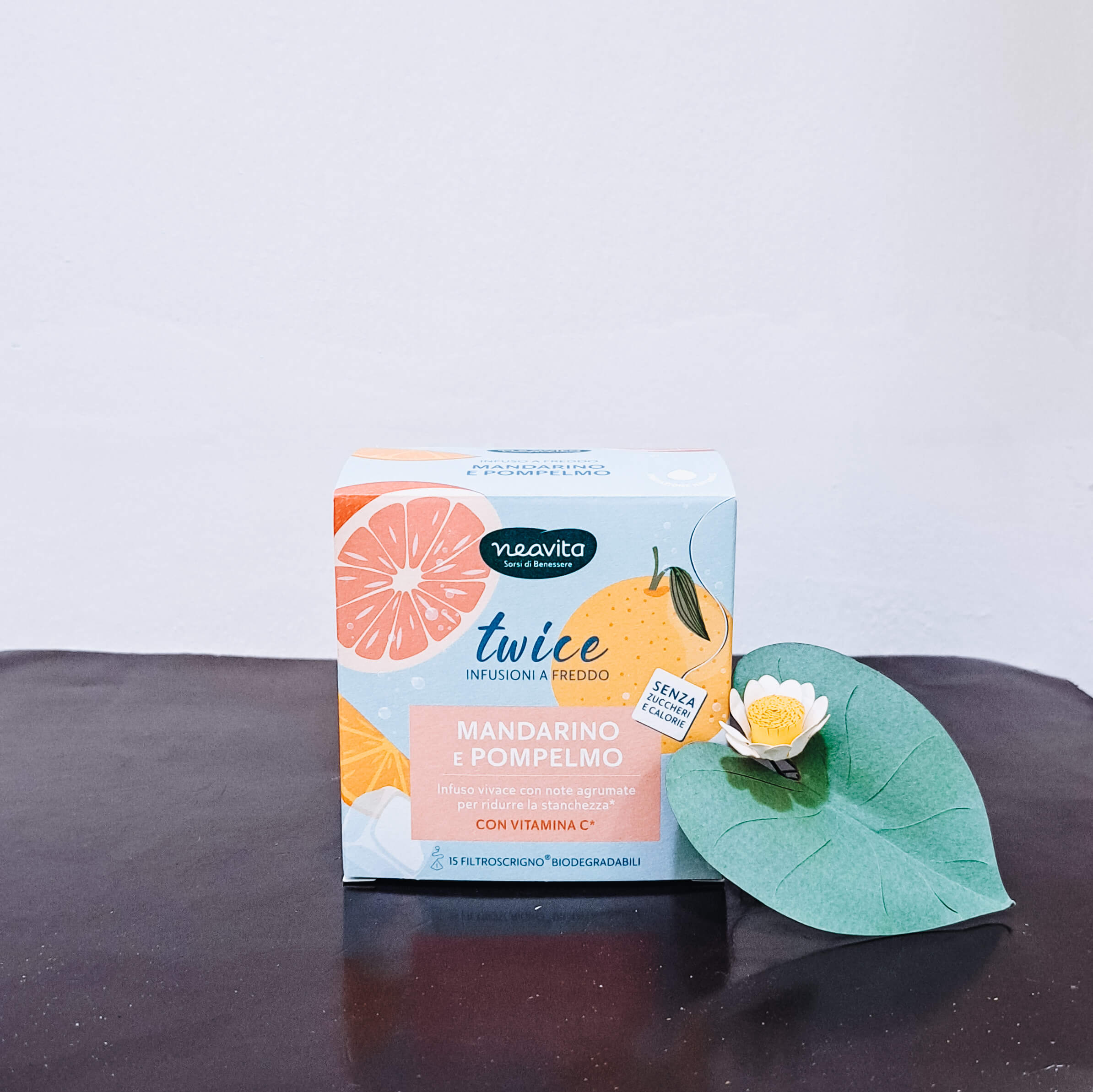 Twice Tisana a freddo Mandarino e Pompelmo con Vitamina C di Neavita 15 filtroscrigno