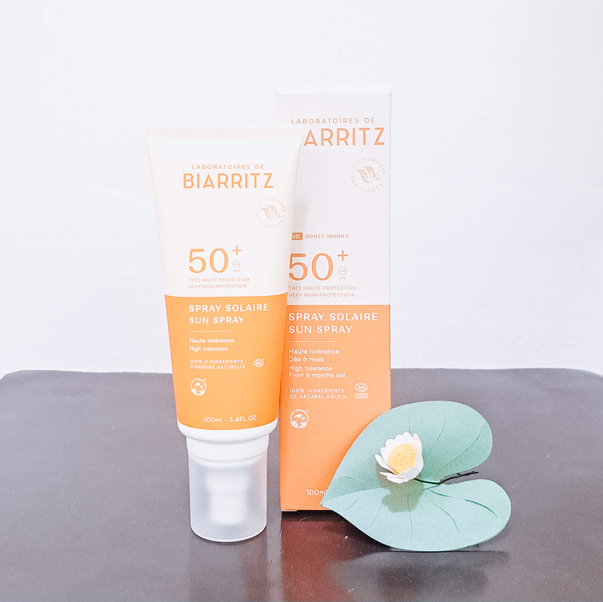 Spray Solare Bio Viso e Corpo SPF 50+ Bambini e Adulti di Laboratoires De Biarritz 100 ml e 150 ml