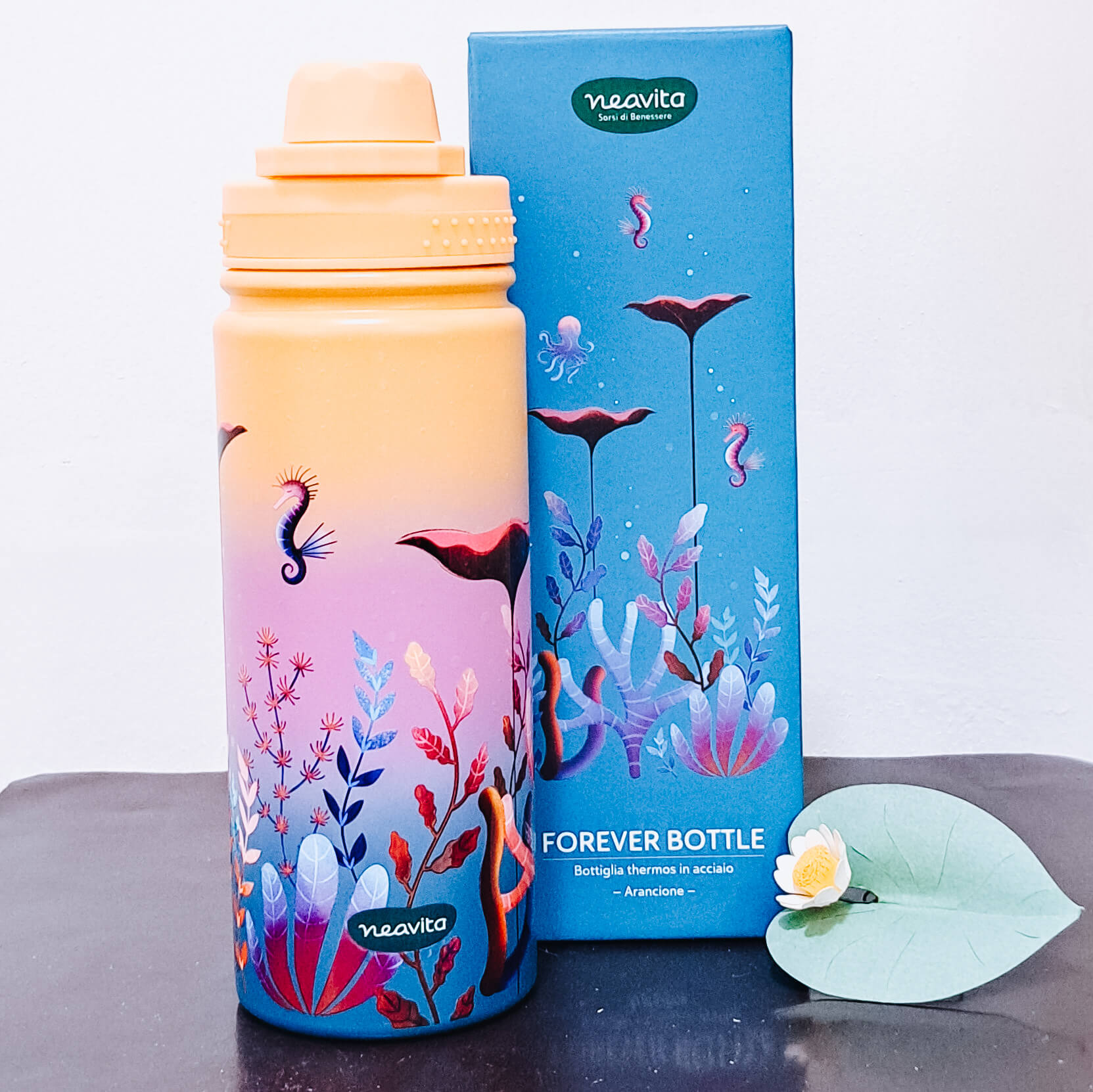 Twice Forever Bottle Borraccia Thermos in acciaio Arancione di Neavita 550ml